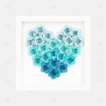 Blue Ombre Heart Flower Box