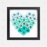Mint Green Ombre Heart Flower Box